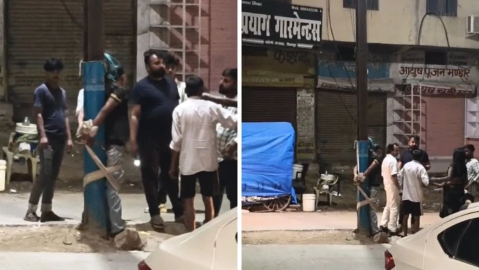 सतना में युवक को खंभे से बांधकर बेरहमी से पीटा, मोबाइल चोरी का आरोप; वीडियो वायरल होने के बाद पुलिस जांच में जुटी