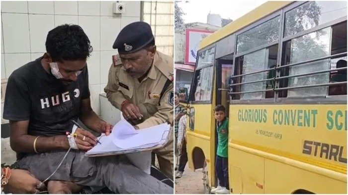 डबरा में स्कूल बस पर फायरिंग से दहशत, 50 बच्चों के सामने चलीं 4 गोलियां; ड्राइवर घायल