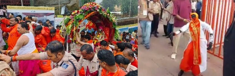महाकाल की सवारी में दिखा अनोखा नजारा, भगवा गमछे में ‘सनातनी रोबोट’ ने किया डांस; अचानक गिरा तो मची हलचल